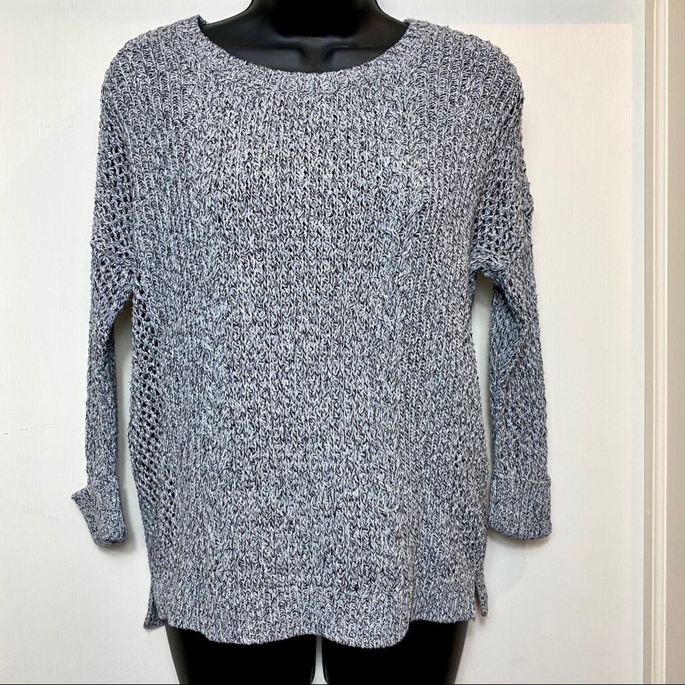 Madewell Grey Long Sleeve Marled Plaza Pullover - Picture 4 of 9